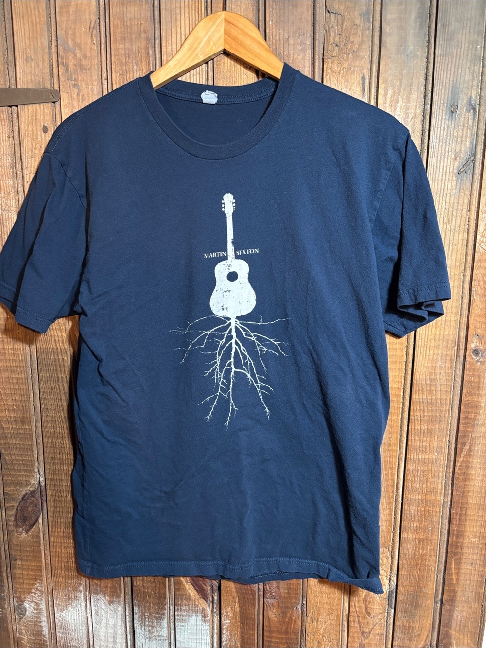 Navy Martin Sexton Graphic Tee - Acoustic Guitar Root Design